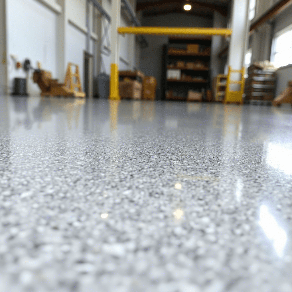 أرضيات إيبوكسي كوارتز (Quartz Epoxy Flooring): أناقة حجر الكوارتز مع قوة الإيبوكسي