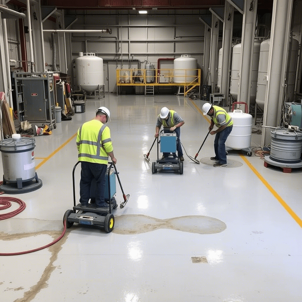 تجديد أرضيات المصانع القديمة: حلول إصلاح وطلاء متكاملة من EOC